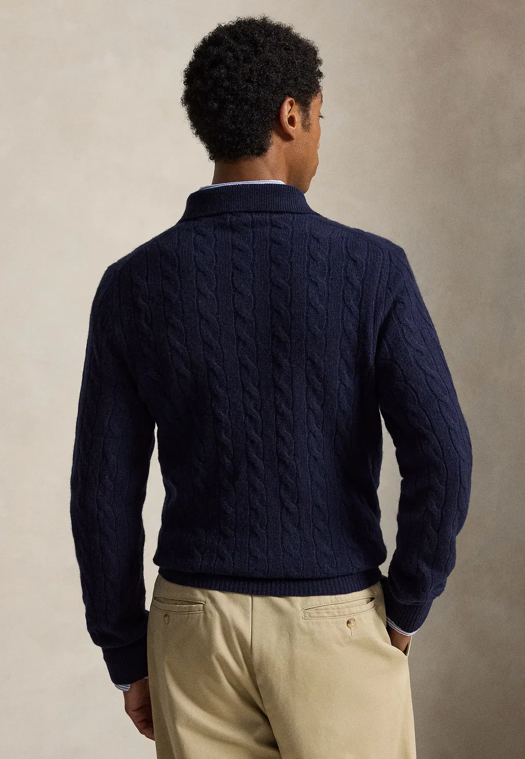 Свитер крупной вязки из шерсти и кашемира Polo Ralph Lauren, Hunter Navy — фото 4