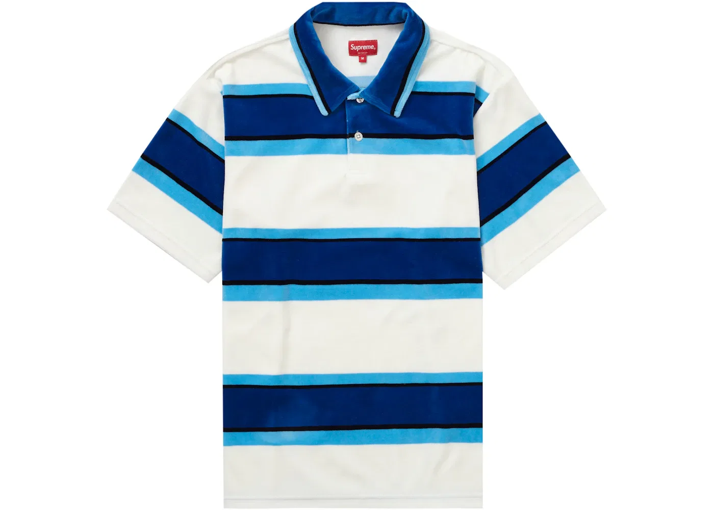 Мужское поло с принтом Supreme Stripe Velour Supreme, White