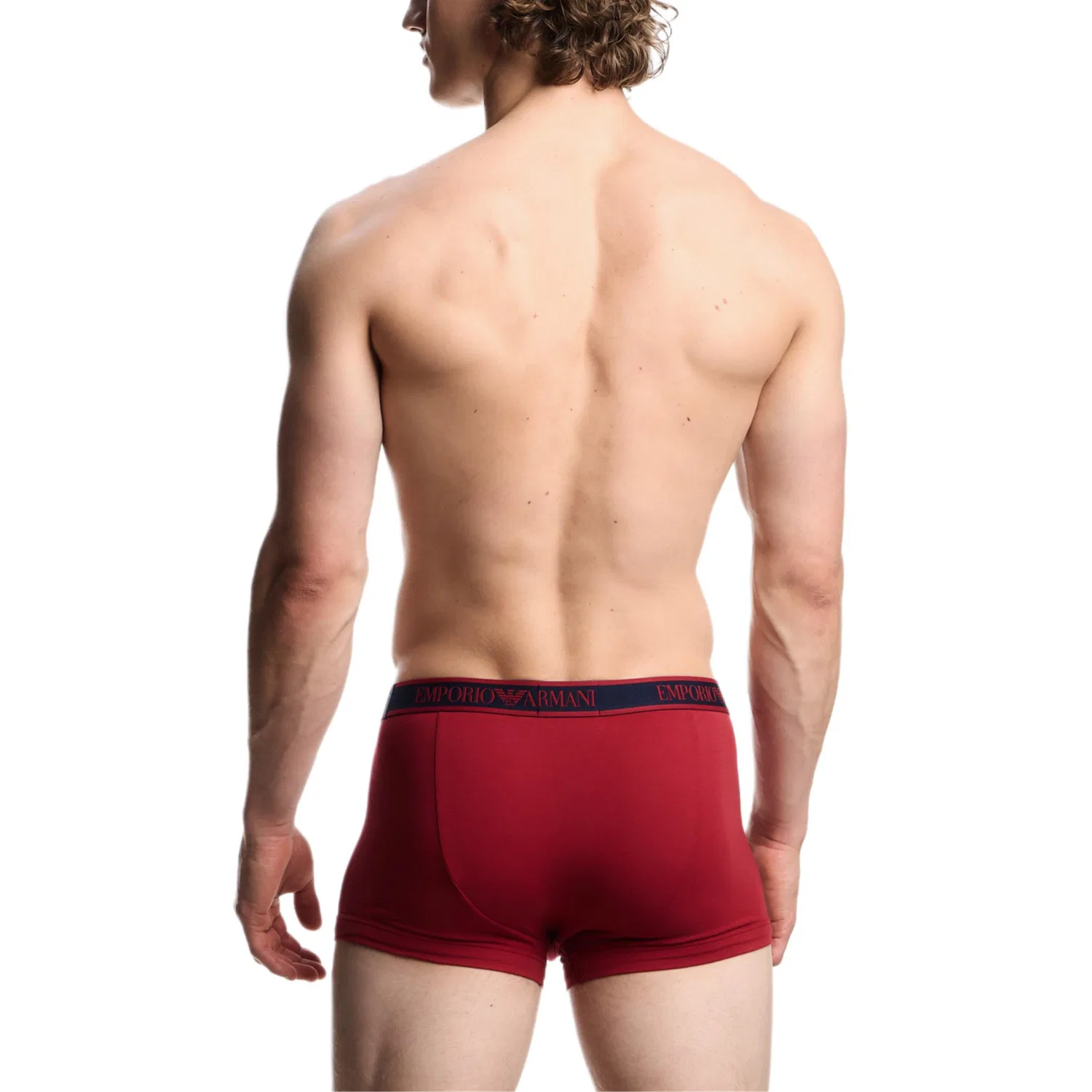 Мужские боксеры 3 шт с принтом EMPORIO ARMANI, Blue+Red+White — фото 3