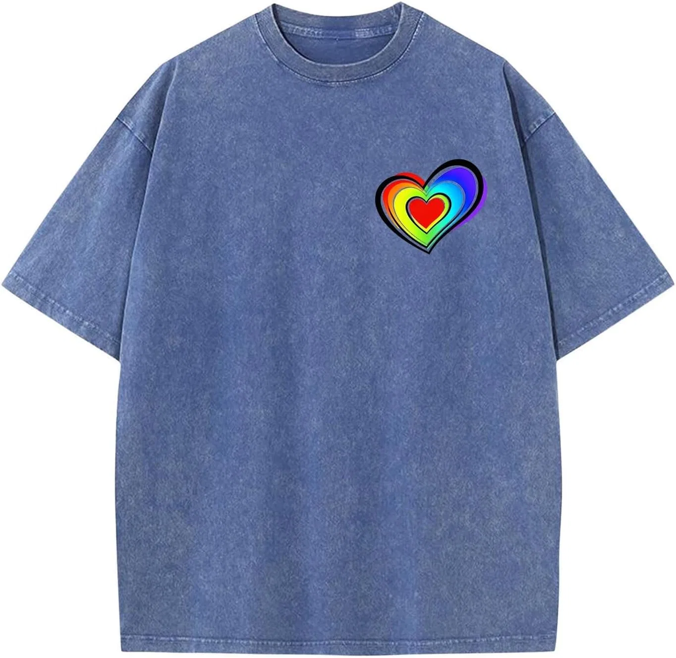 Мужская футболка с принтом Love Heart, Blue — фото 2