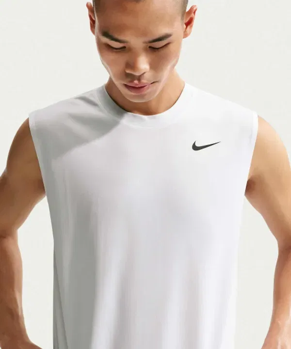 Майка тренировочная Dry Fit, Nike, белый-черный