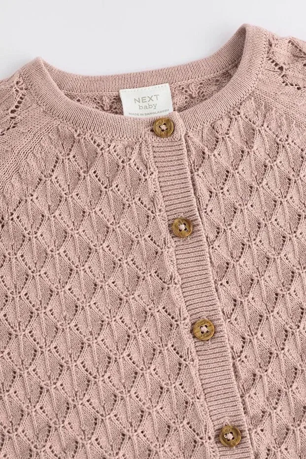 Детский кардиган для девочек с длинным рукавом Next Baby, Pink — фото 4