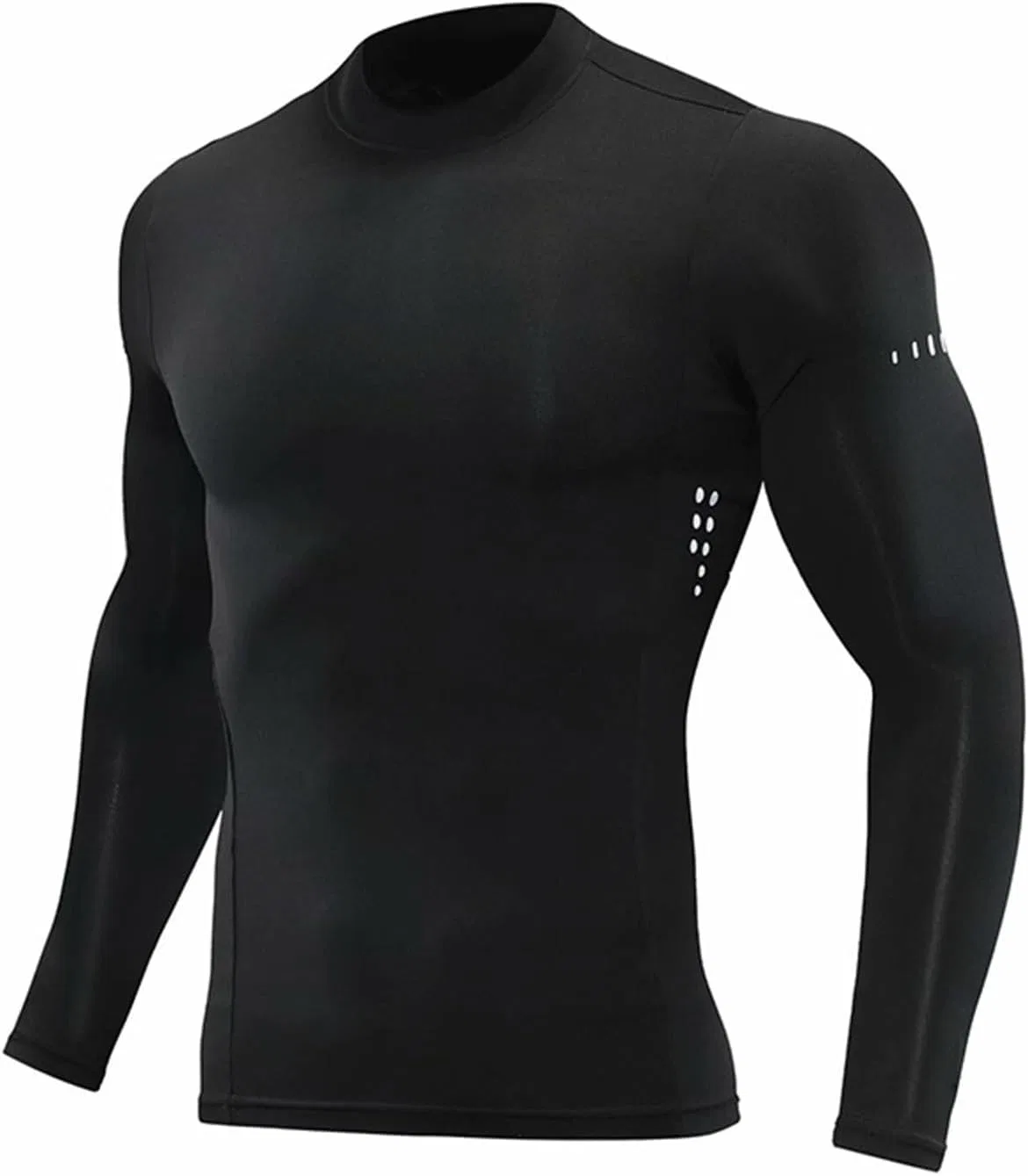 Мужская футболка с длинным рукавом Henley Neck Quick-Drying, Black — фото 2