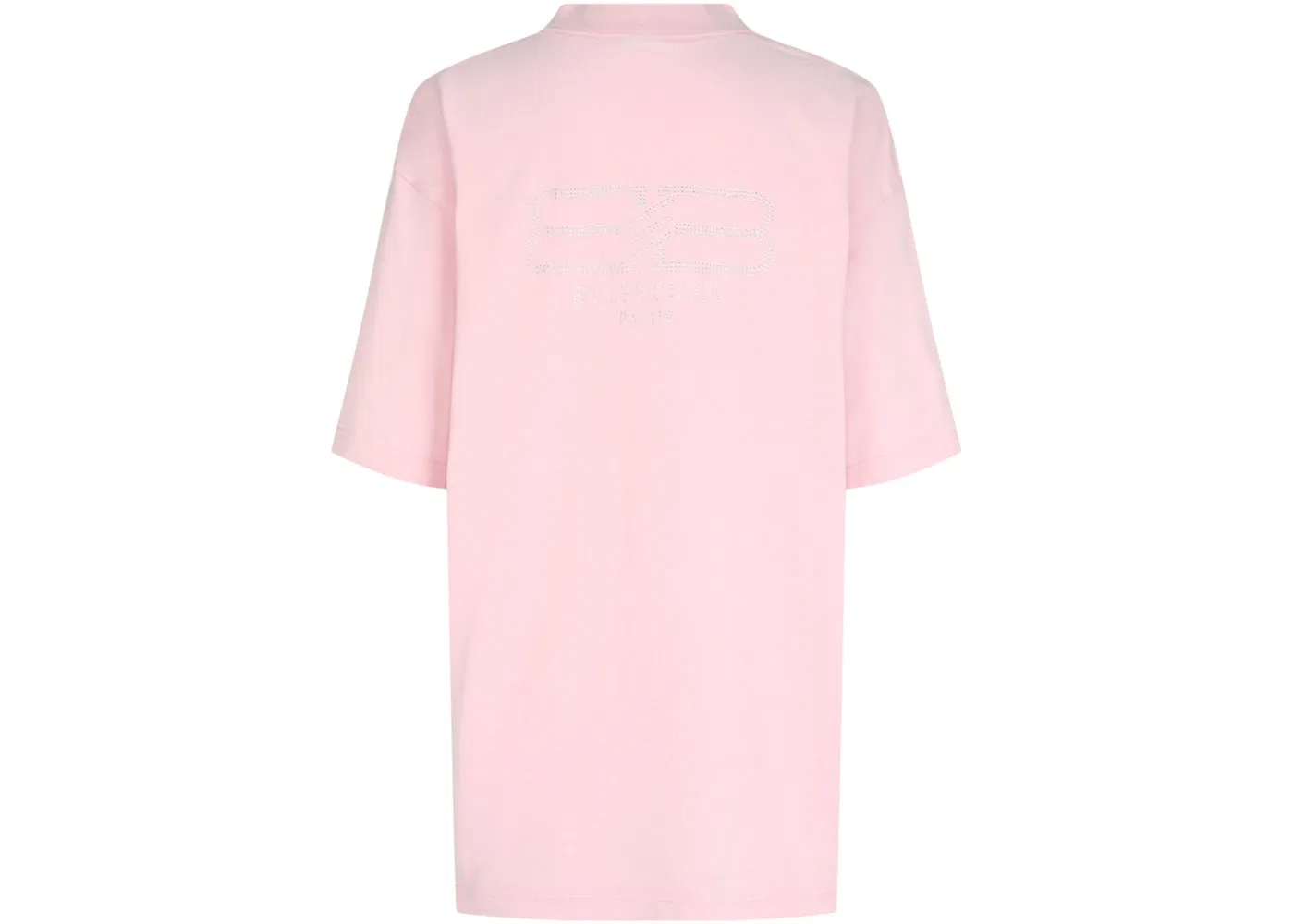 Женская футболка с принтом Balenciaga BB Paris Rhinestone T-shirt Balenciaga, Faded Pink — фото 2