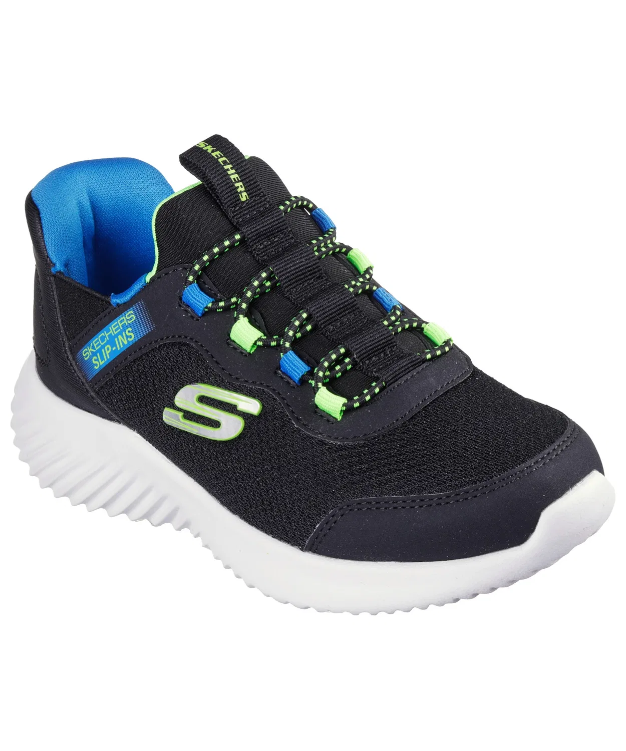 Детские слипоны с технологией Hands-Free Slip-ins, модель Bounder - Brisque Burst SKECHERS, Black/Blue