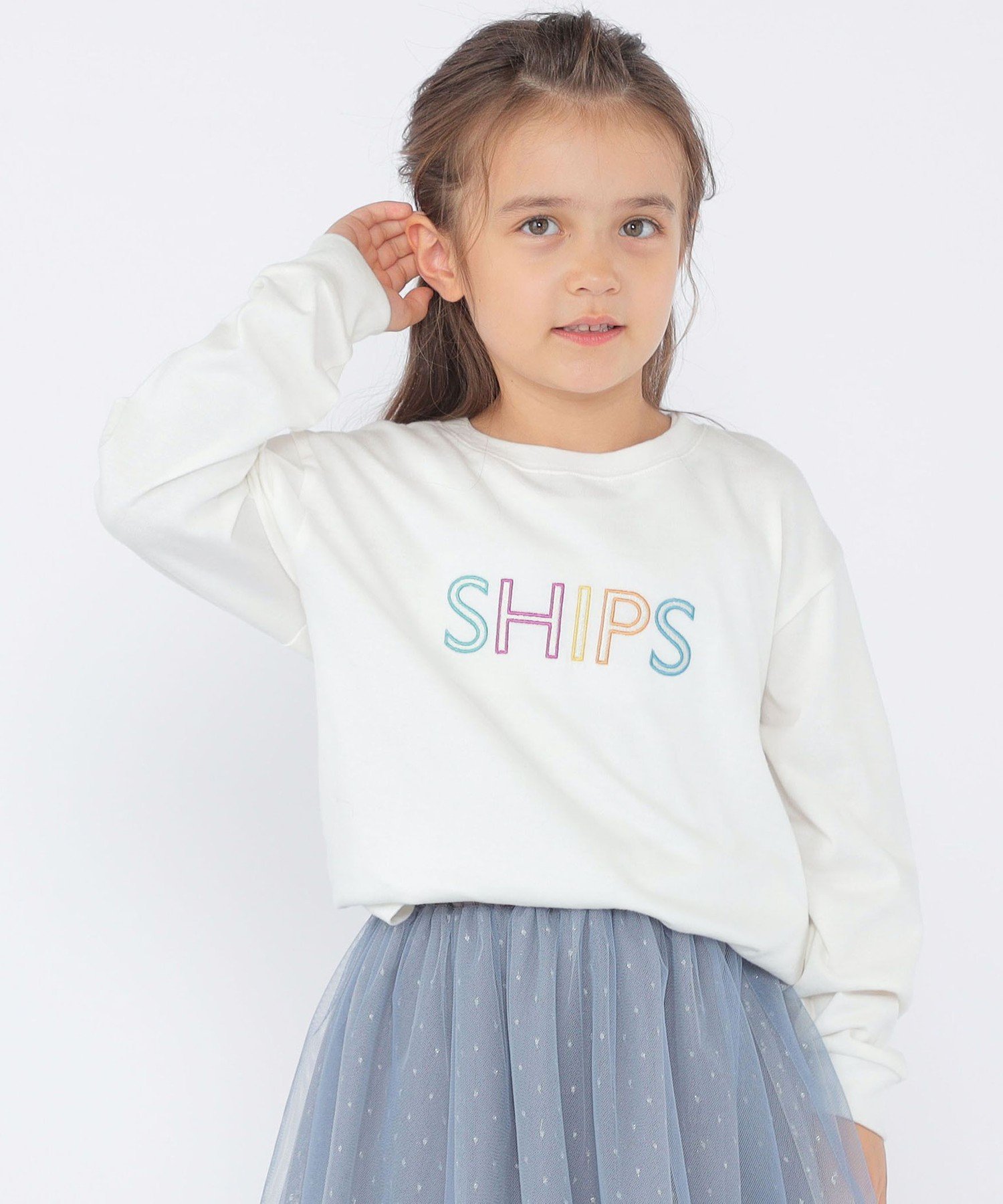 Детская футболка с длинными рукавами и вышитым логотипом SHIPS: 100-130 см SHIPS KIDS, Off white — фото 2