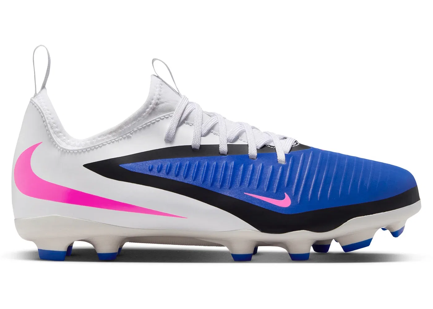 Детские бутсы с шипами Nike Phantom 6 Low Academy MG Attack Pack, Racer Blue/White/Pink Blast