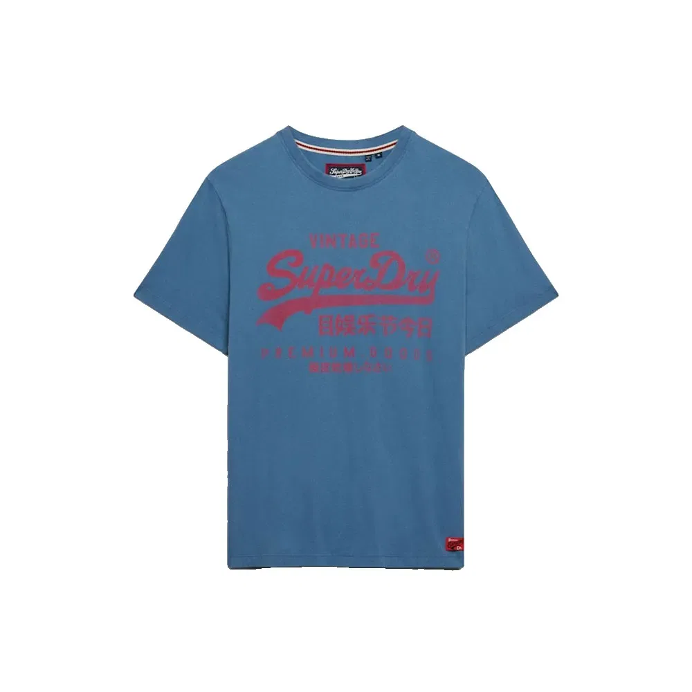 Мужская футболка с принтом Vintage Logo Classic Superdry, Blue — фото 3