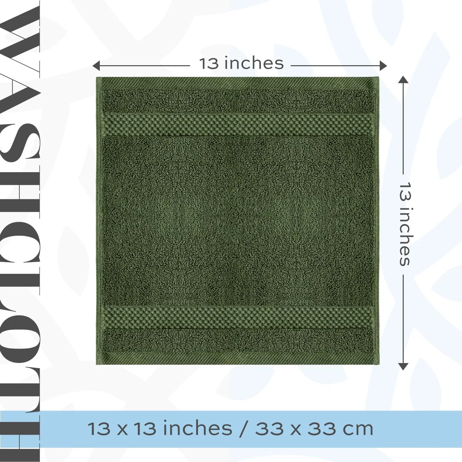 Махровая салфетка White Classic, 33x33 см, 650 г/м², 12 шт, Forest Green — фото 4