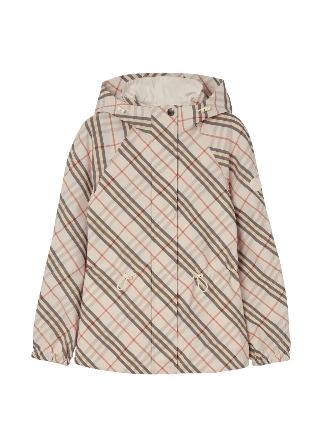 Куртка двусторонняя с капюшоном, твилл/нейлон Burberry, нейтральные