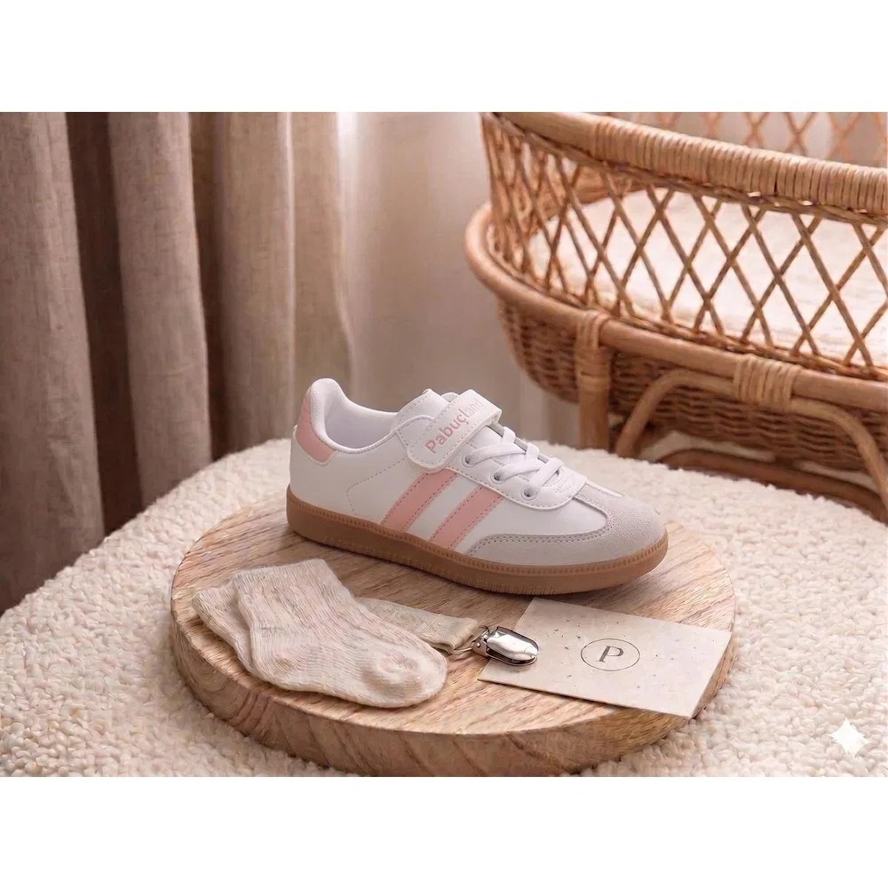 Детские кроссовки с липучками легкие с гибкой подошвой Retro Sneaker Pabuçland
