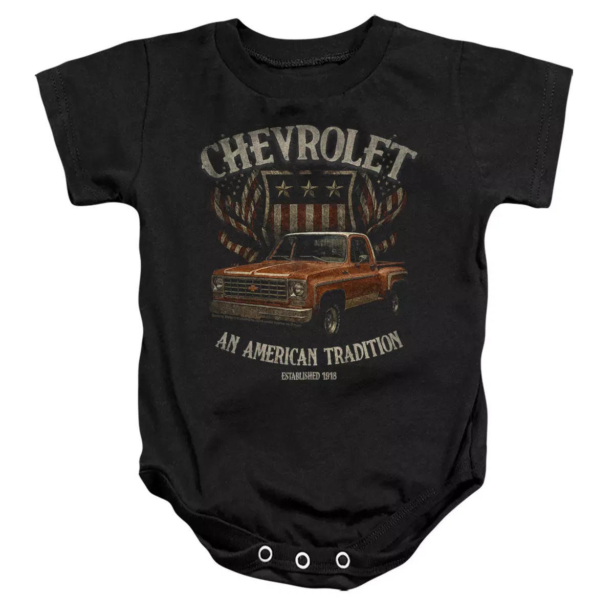 Детский боди-комбинезон с коротким рукавом Chevrolet, Black