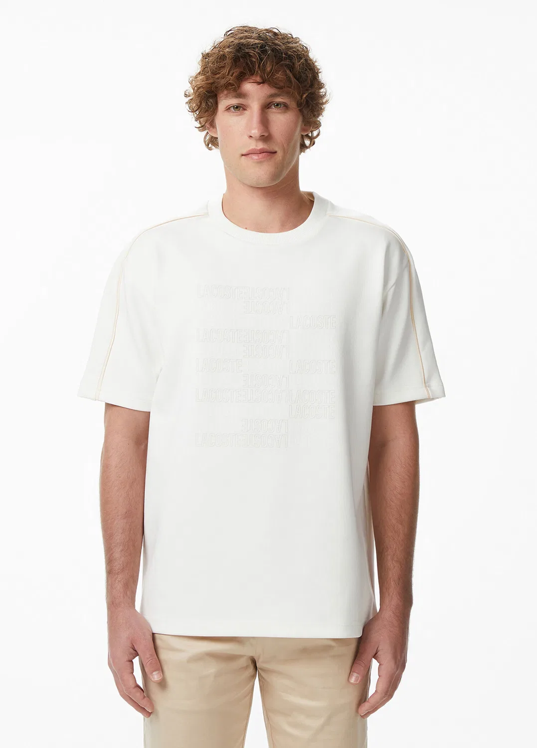Футболка Lacoste Relaxed Fit, кремовый