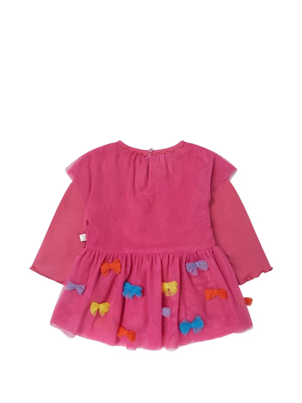 Платье с длинными рукавами и бантом Stella McCartney Kids, розовый — фото 2