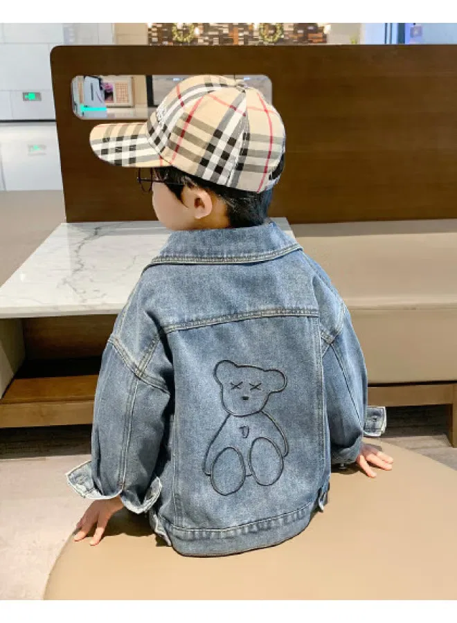 Джинсовая куртка для мальчиков с длинным рукавом Doodle Home, джинсовый синий
