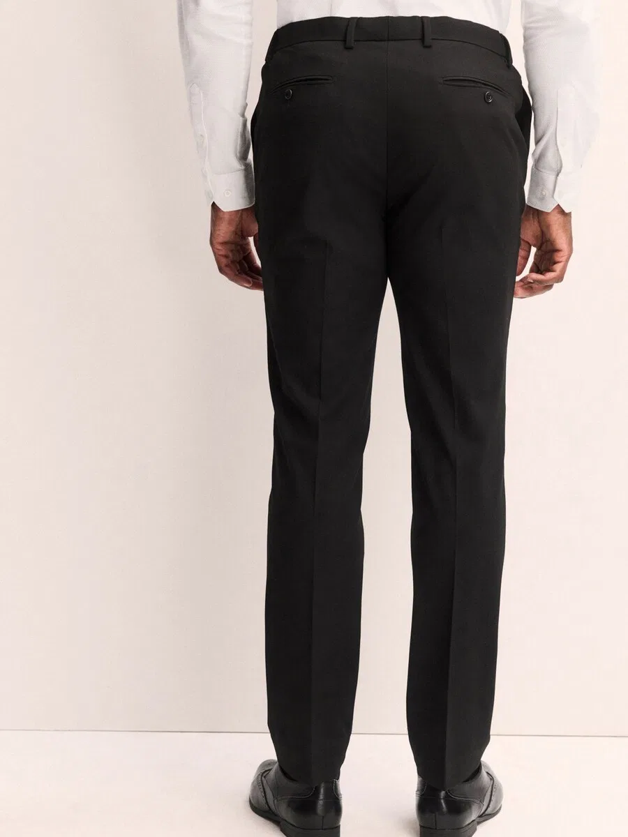 Брюки Next Regular Pleated Pants 'Motionflex' черного цвета — фото 2