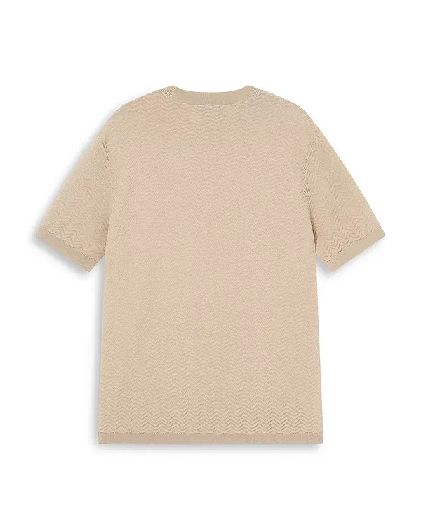 Мужская футболка с шевронным узором Emporio Armani, Solid Beige — фото 3
