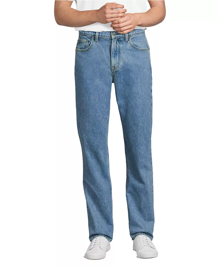 

Мужские джинсы Athletic Fit с эластичным комфортным поясом Lands' End, синий