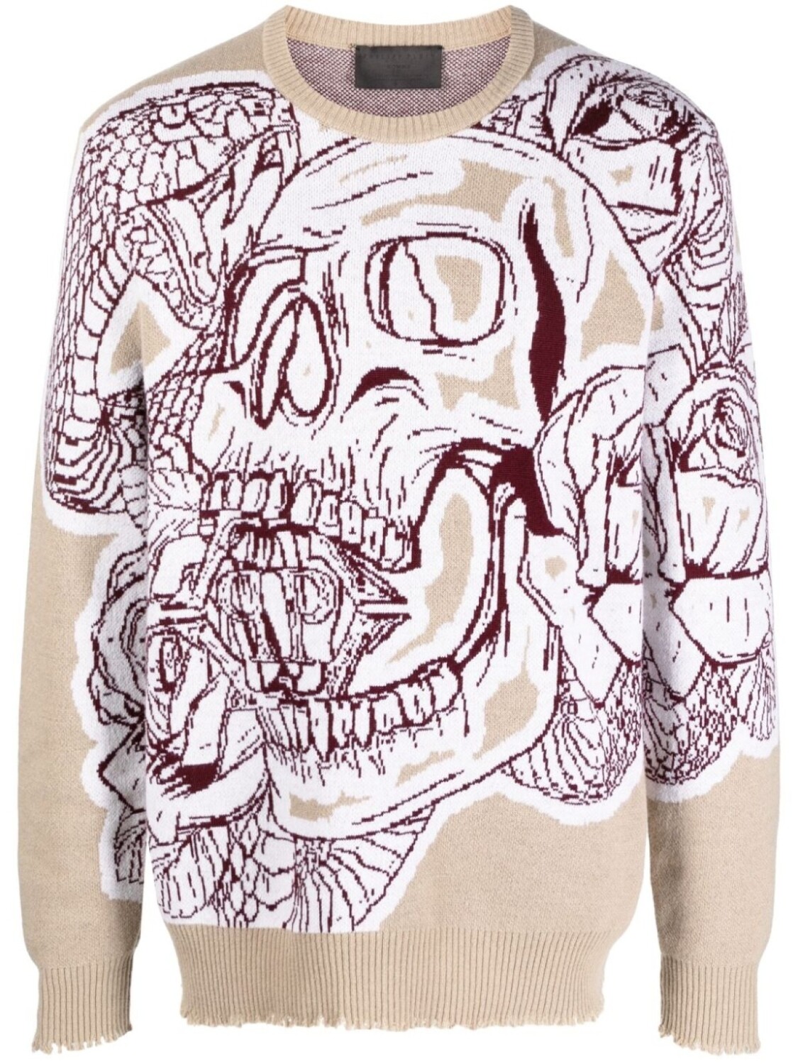 

Philipp Plein толстовка с узором Skull, нейтральный цвет