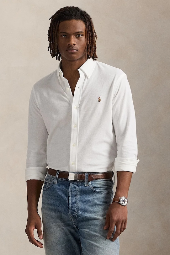 

Хлопковая рубашка Polo Ralph Lauren, белый