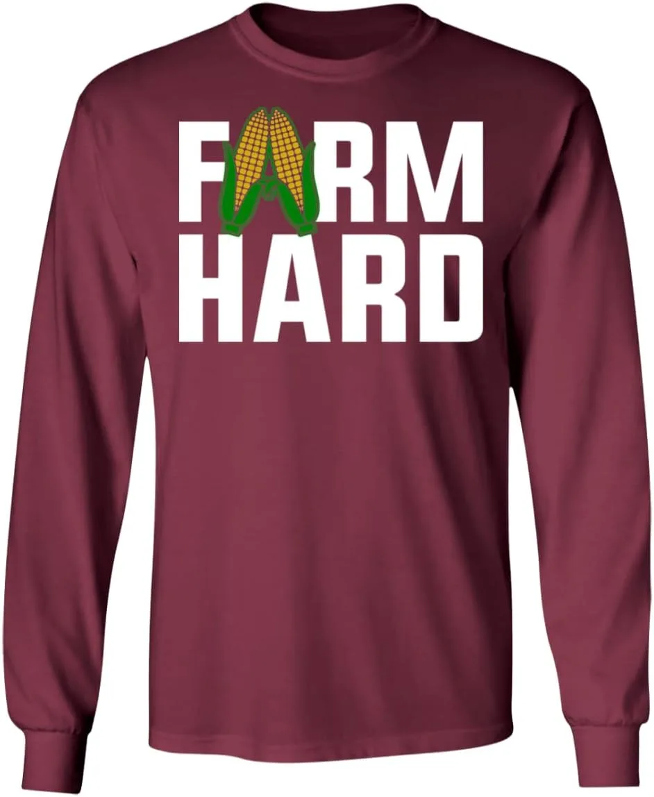 Футболка с длинным рукавом Farm Hard Funny Farming Generic, бордовый