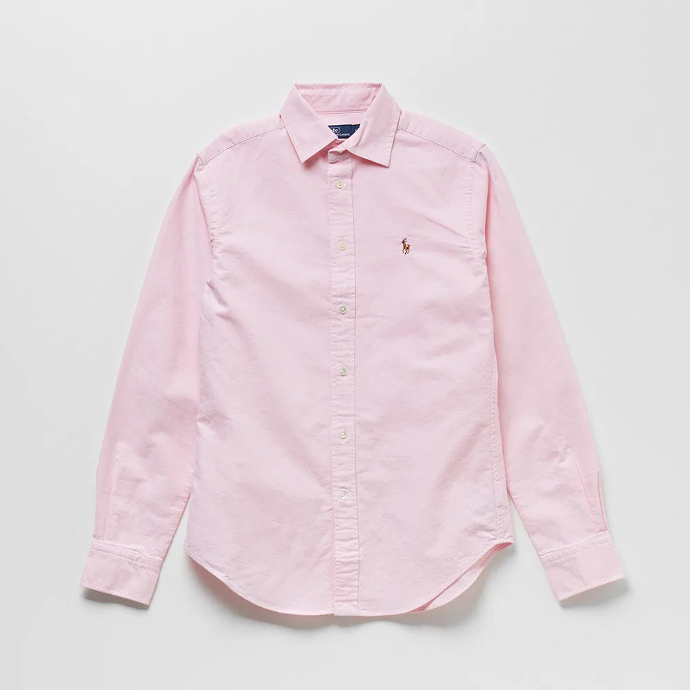Женская классическая оксфордская рубашка розового цвета от Polo Ralph Lauren