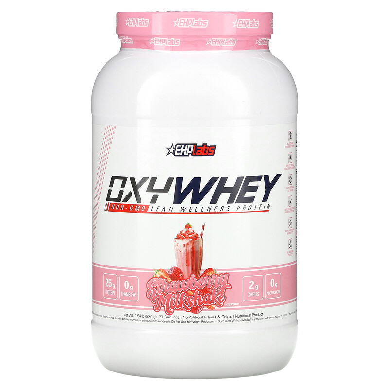 

EHPlabs, OxyWhey, сухой протеин для хорошего самочувствия, со вкусом клубничного молочного коктейля, 880 г (1,94 фунта)