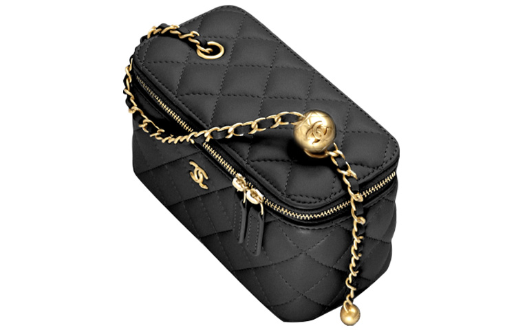 CHANEL Маленькая золотая шаровая овчина кроссбоди сумка обычная женская black — фото 3