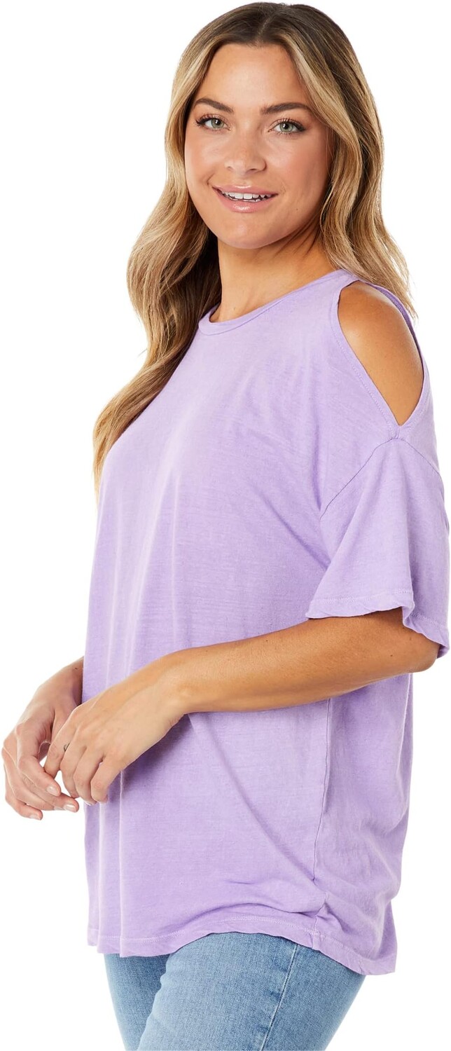 

Футболка LAmade Split Shoulder Tee in Cotton Linen Jersey, цвет Iris
