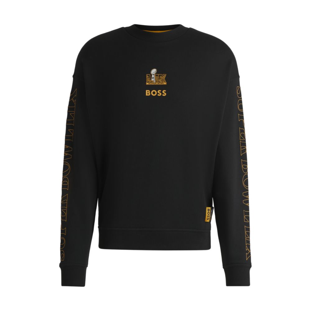 

Толстовка x NFL из хлопка с вышивкой золотистого тона BOSS, черный