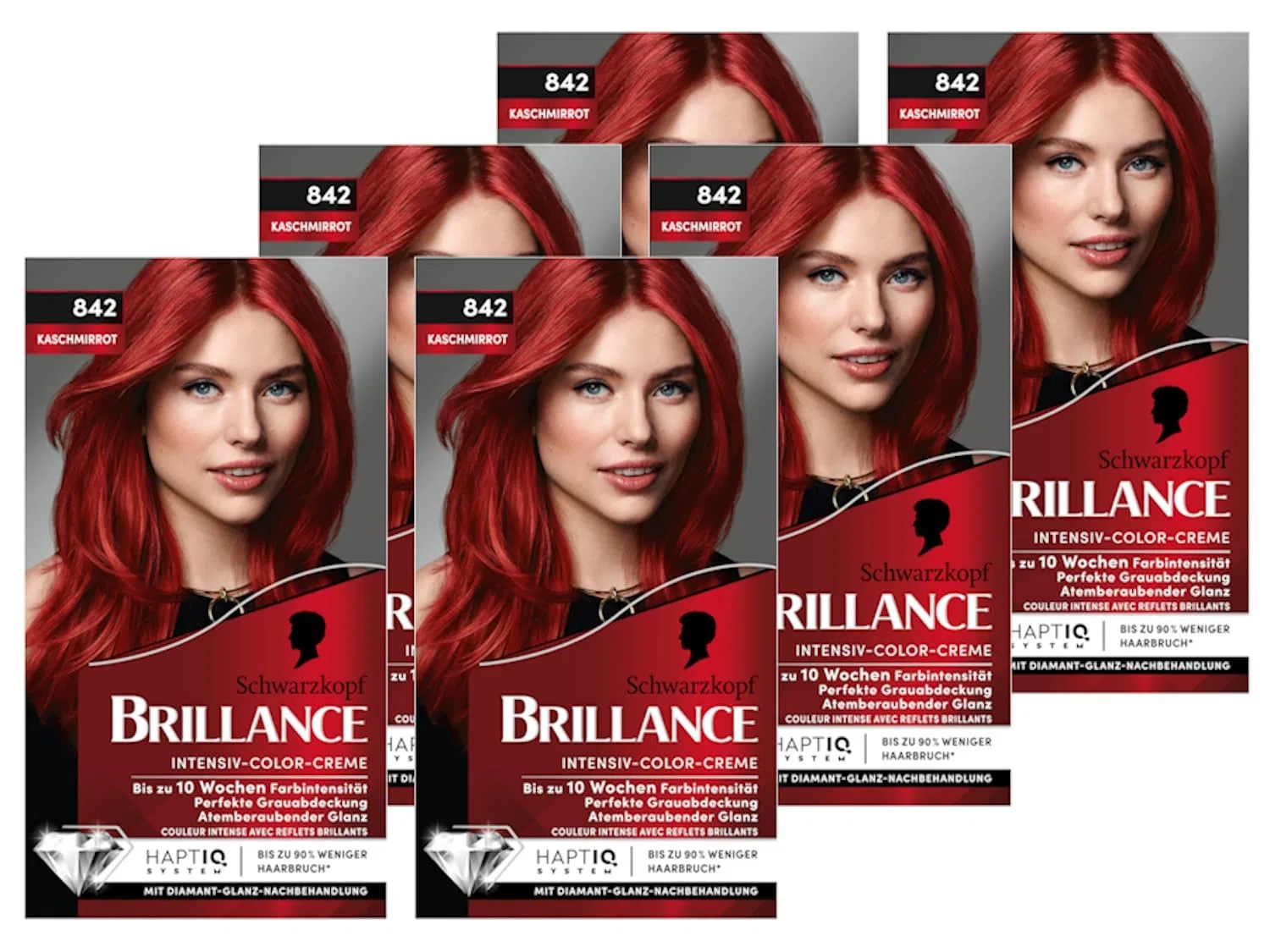 Стойкая крем-краска для волос Brillance Intensive Colour Cream 842 Cashmere Red Brillance