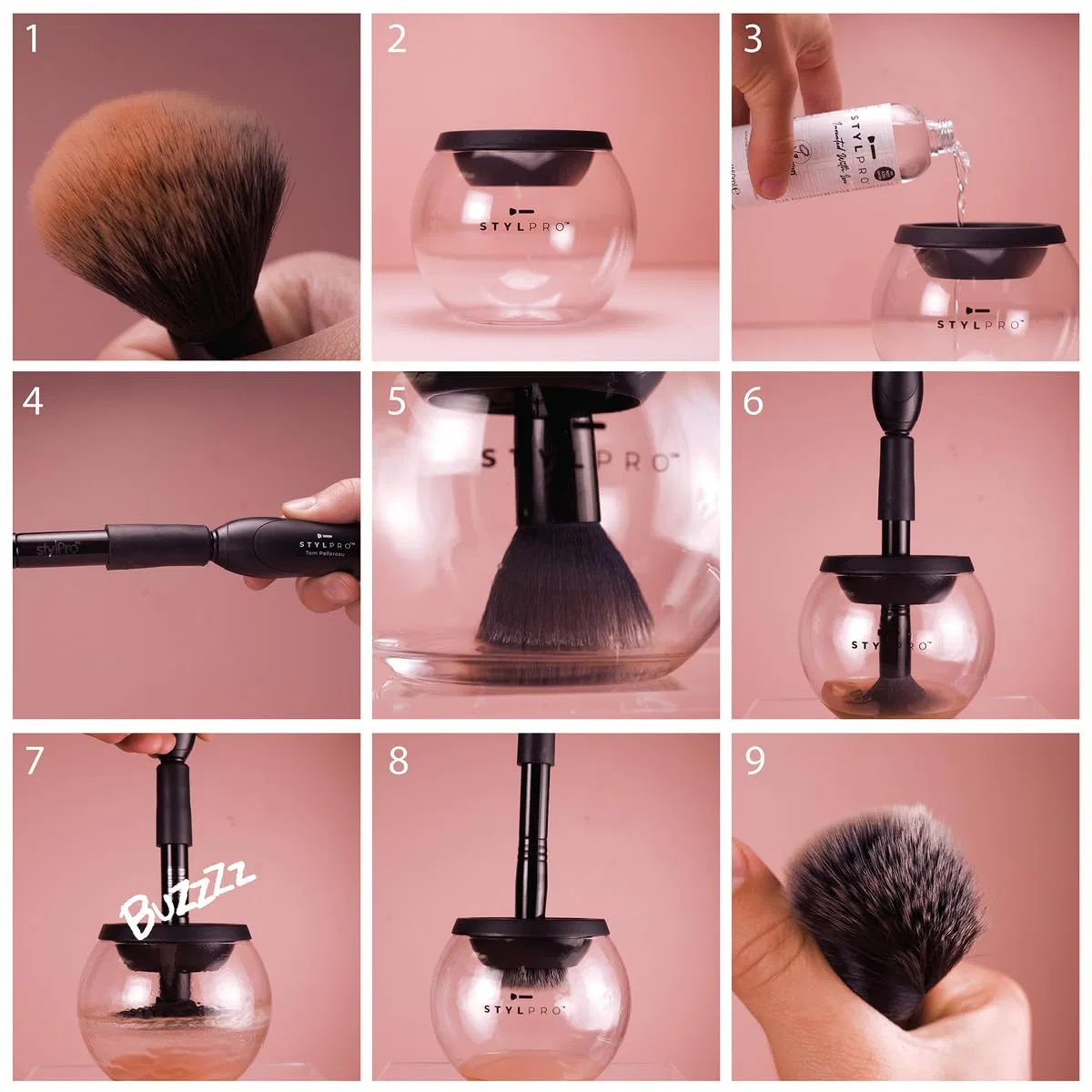 Набор StylPro Gift Set Kit для чистки кистей для макияжа Stylpro, Rose Gold And White — фото 2