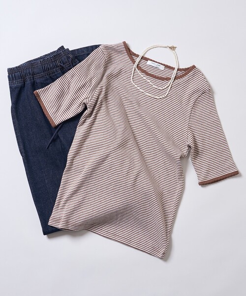 

Футболка с рукавами 5/4 и отделкой «рубчик» FREAK'S STORE, коричневый