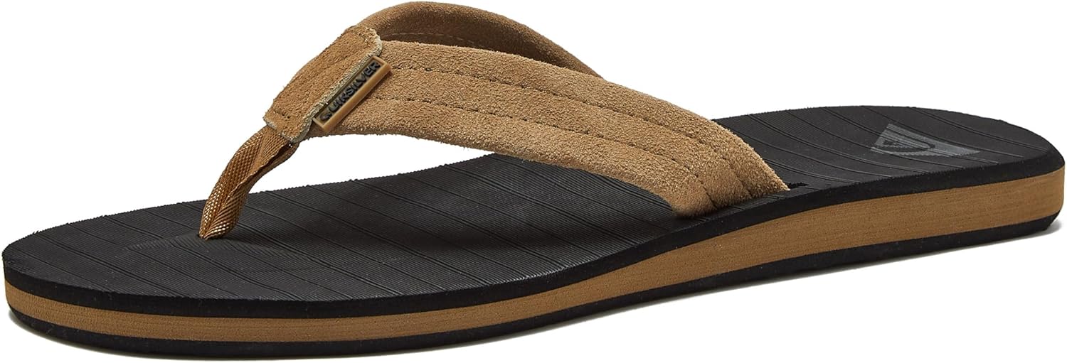 

Мужские вьетнамки Quiksilver Carver Suede, спортивные мужские сандалии с поддержкой свода, размеры 6-16, мужские шлепанцы-вьетнамки, черный/коричневый