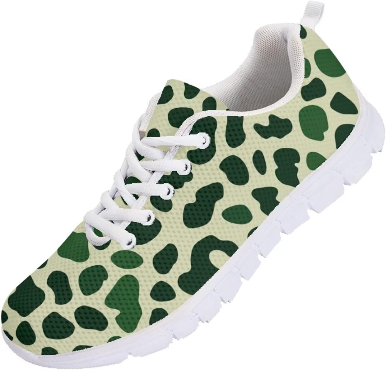 

Мужские кроссовки Funnydude Funny Print 2025, дышащие с сеткой, нескользящие, на шнуровке, зеленый