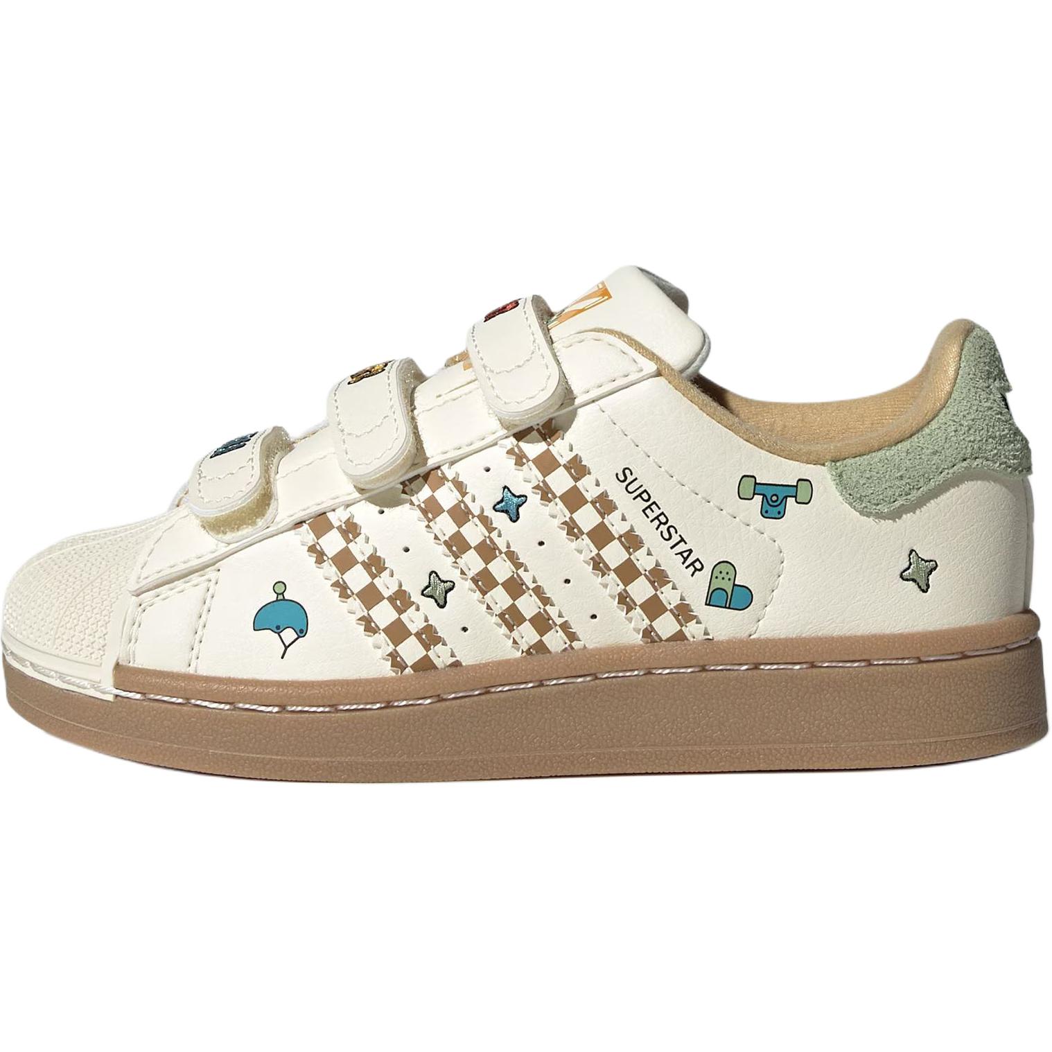 

Adidas Originals Superstar 2 Low top детские скейтбординг кроссовки white brown kids'