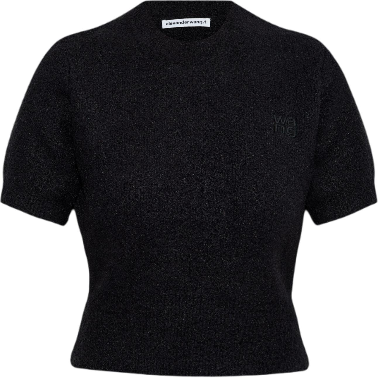 Футболка T By Logo с вышивкой кроп Alexander Wang, черный — фото 3