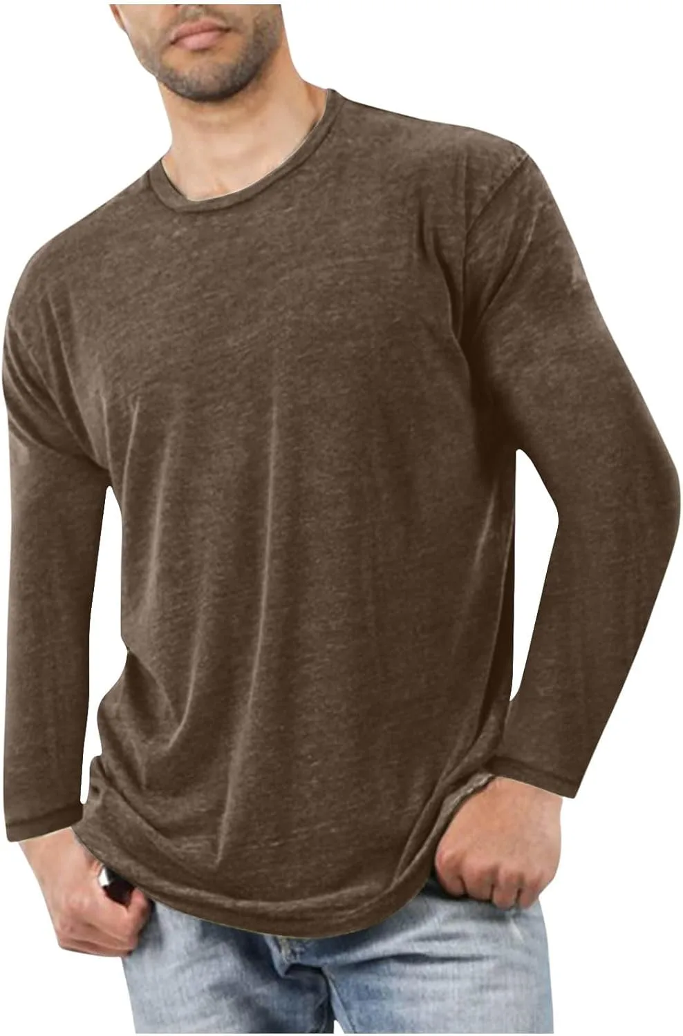 

Мужская футболка с длинным рукавом Casual Lightweight Super Soft Athletic Crew Neck для бега и тренировок