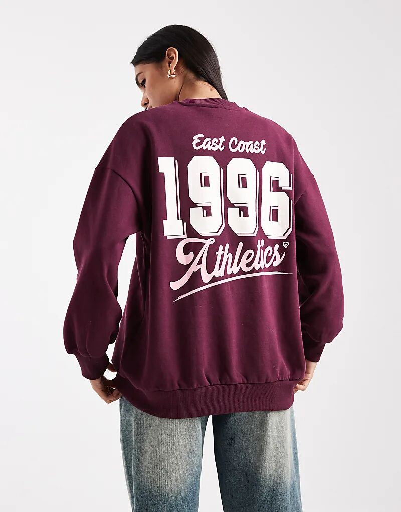 

Толстовка Miss Selfridge East Coast свободного кроя сливового цвета