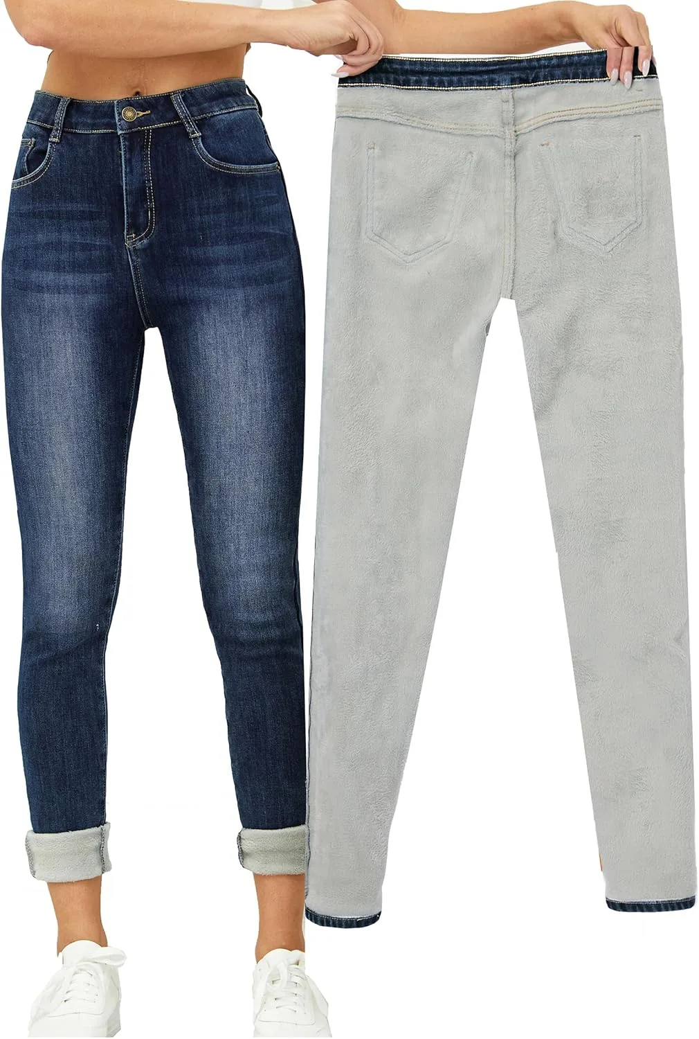 

Женские зимние джинсы Yehopere с флисовой подкладкой, скинни, высокая посадка