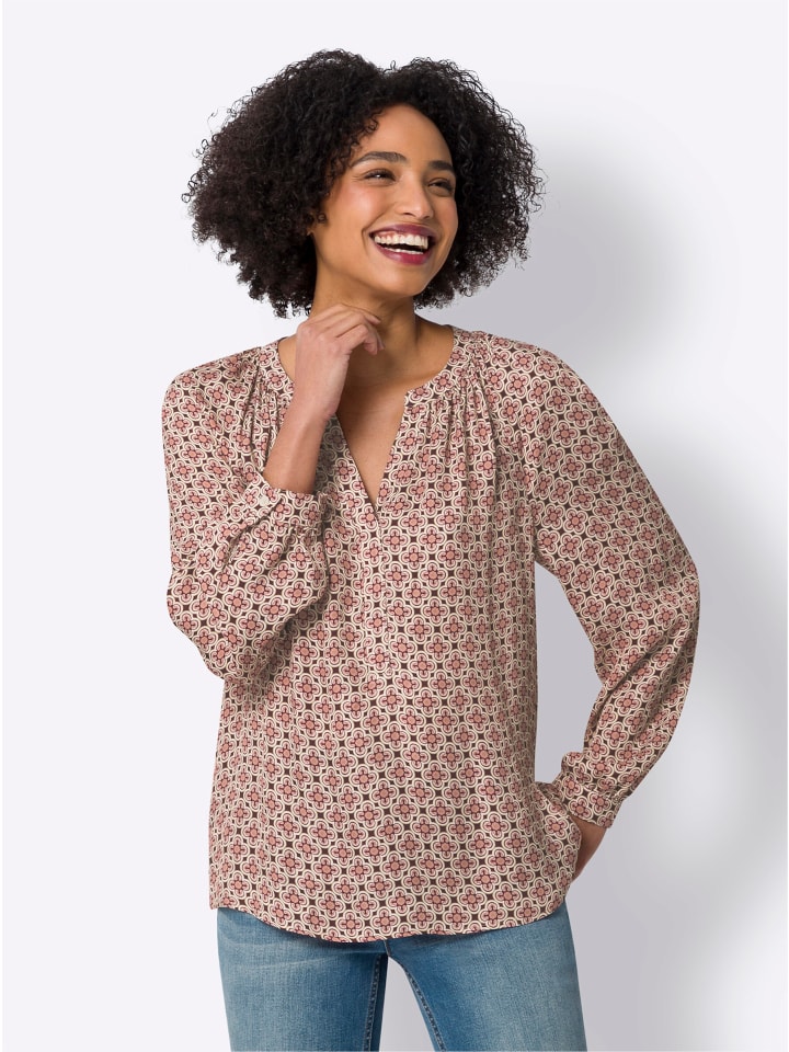 

Блузка-слипон с принтом розового кварца и шампанского Heine