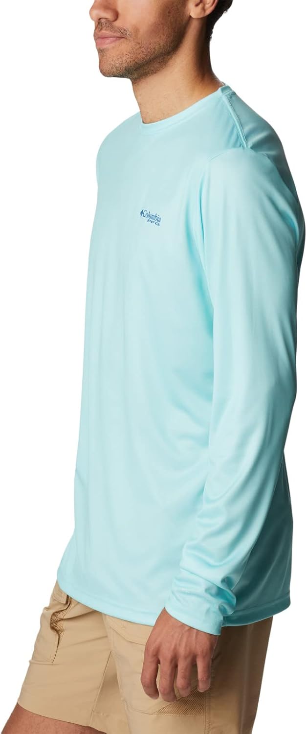 

Футболка Columbia Mens Terminal Tackle PFG Carey Chen LsT-Shirt, Gulf Stream/Vivid Blue Reef Cup