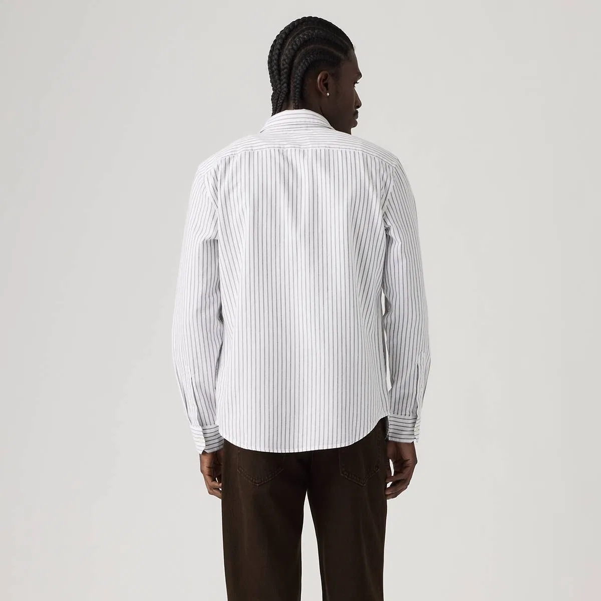 Стандартная рубашка Battery Housemark Levi's, Jensen Stripe Gray Pinstripe - White — фото 4
