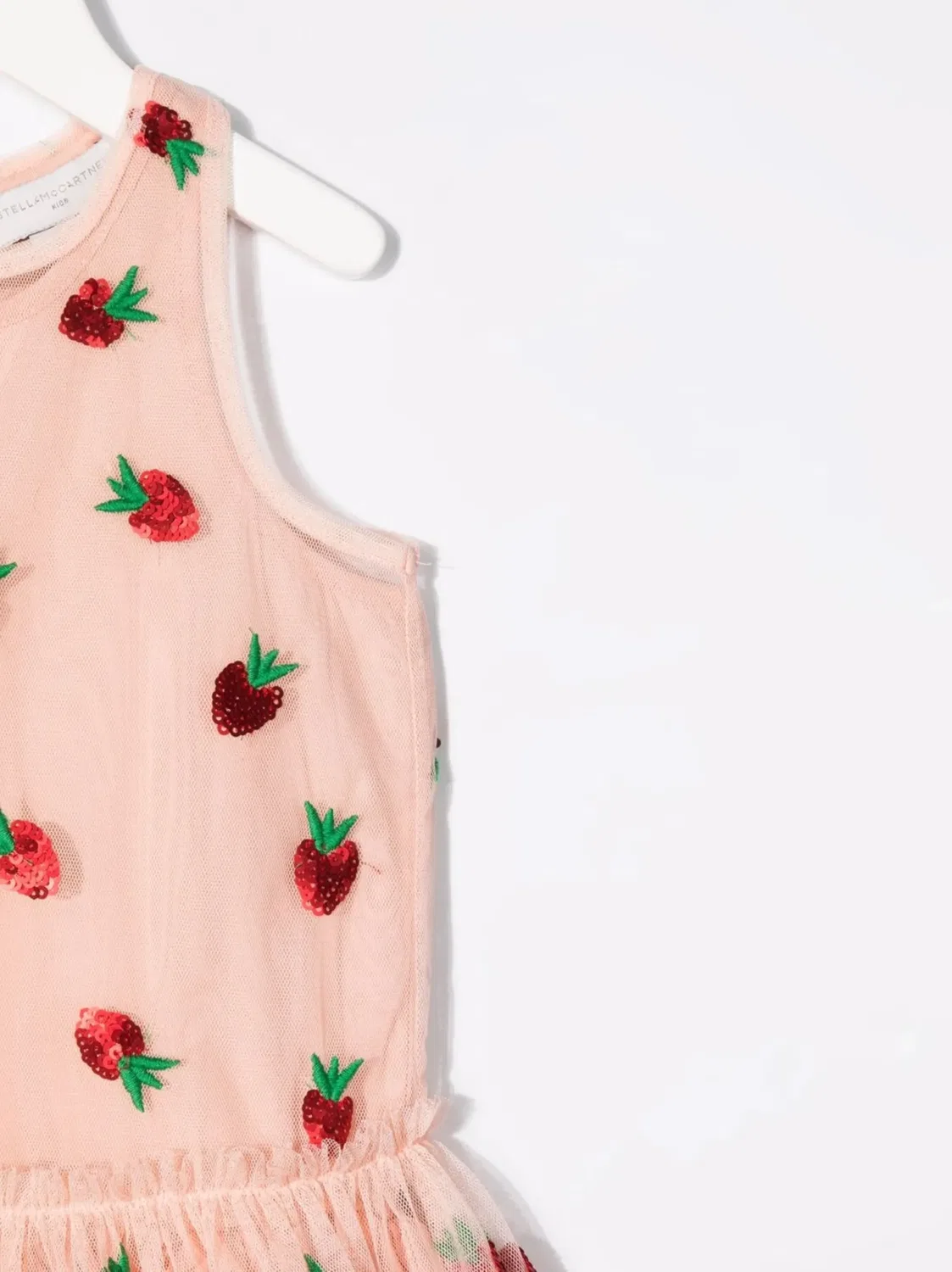 Платье с вышивкой клубники Stella McCartney, розовый — фото 3