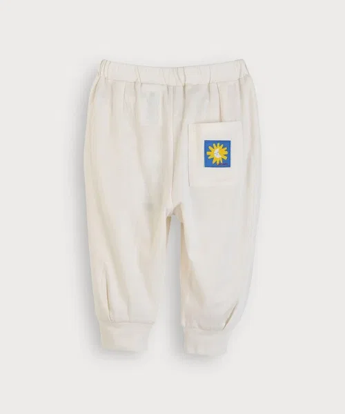 Детские широкие брюки из хлопка с принтом Sun & Nordic Night moimoln, Ivory — фото 2