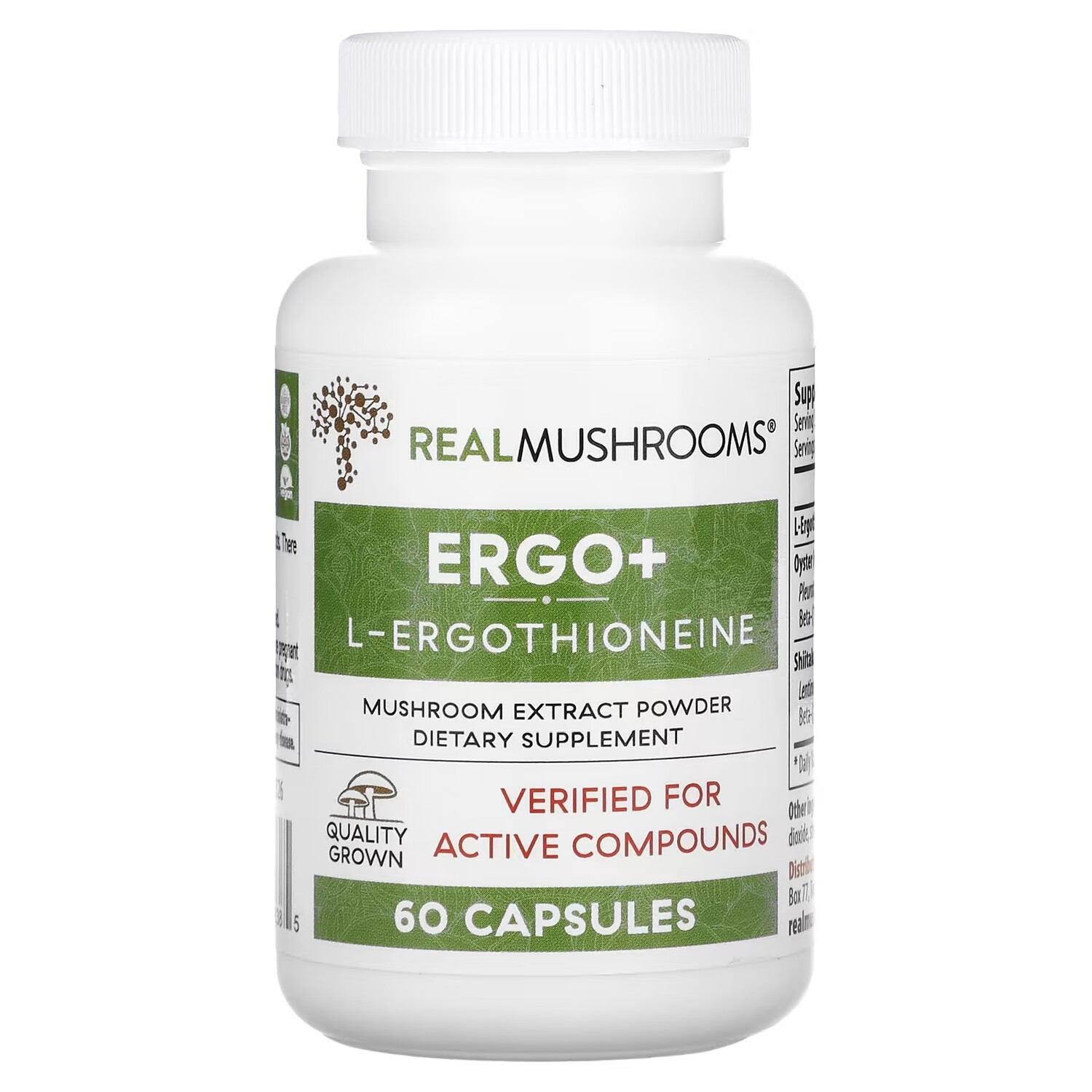 

L-эрготионеин Real Mushrooms ERGO, 60 капсул