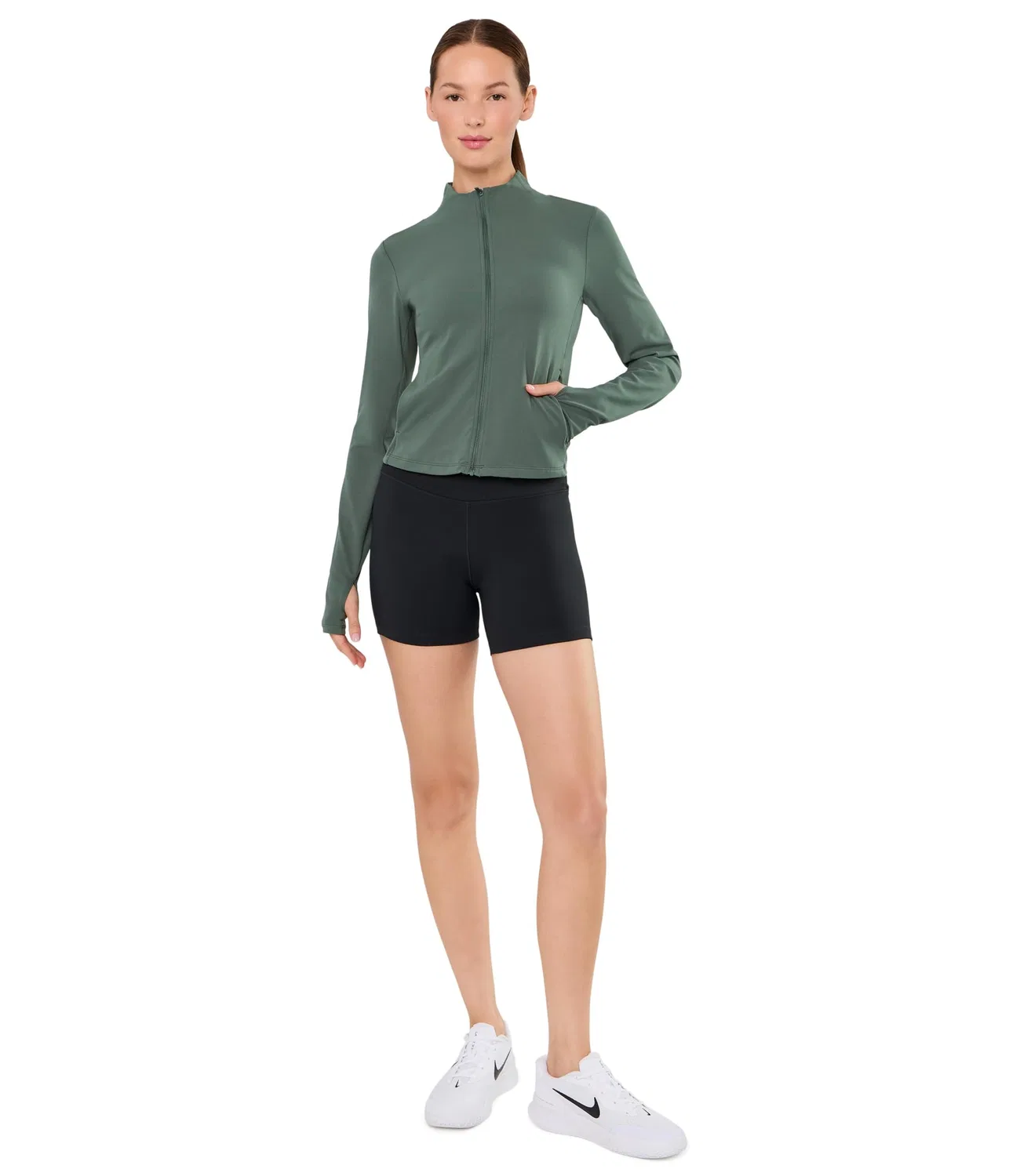 Куртка Zenvy Dri-FIT на молнии Nike, Camo Green/White — фото 2