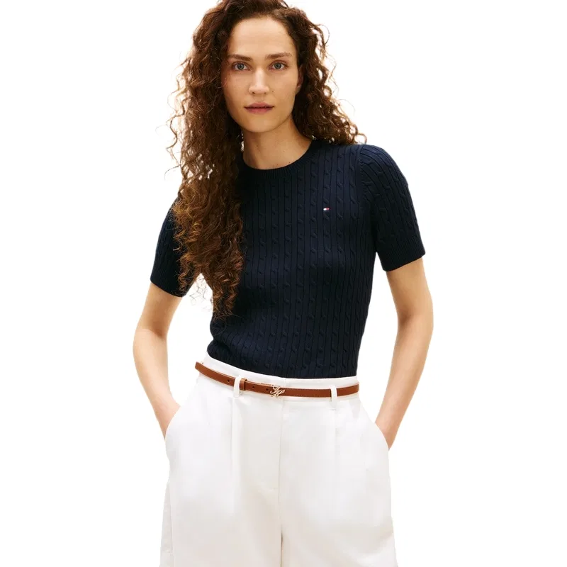 Женский свитер с круглым вырезом Tommy Hilfiger, Navy Blue DW5