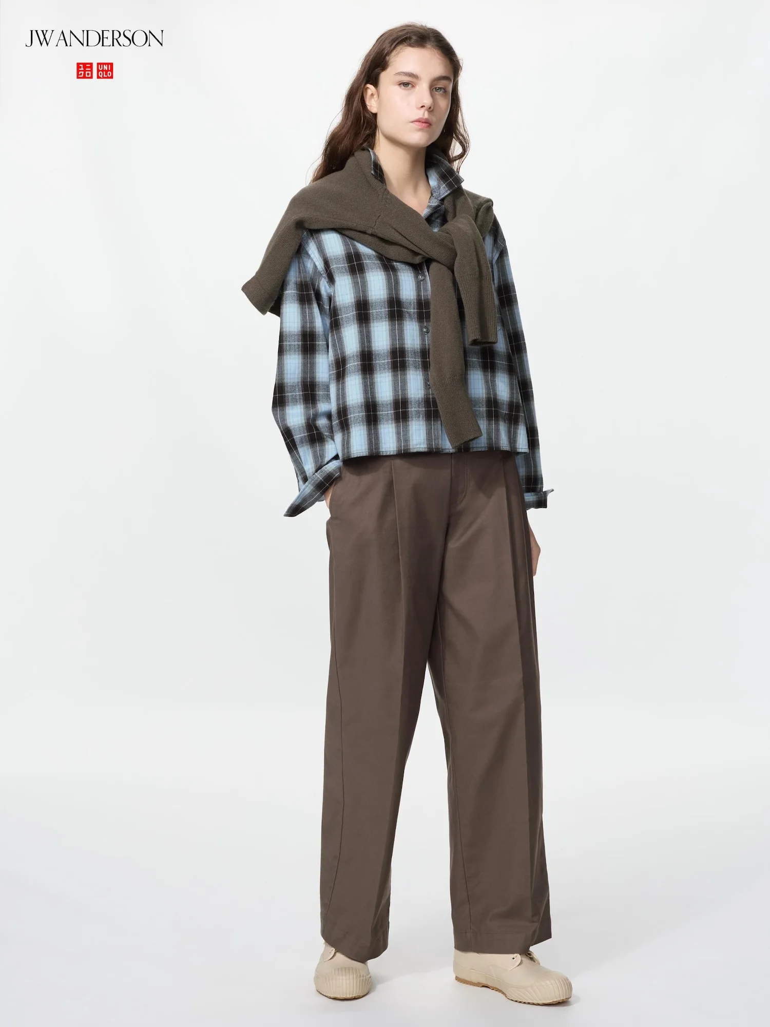 Брюки Uniqlo x JW Anderson Tuck Chino, 37 коричневый