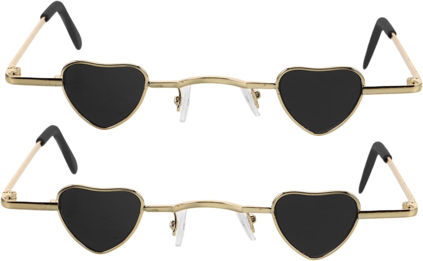 

Garneck 2 шт. Модные солнцезащитные очки в стиле хип-хоп, маленькая оправа, очки в форме сердца, для вечеринок, путешествий и повседневной носки, Black funky sunglasses -Comfortable fit: lightweight and